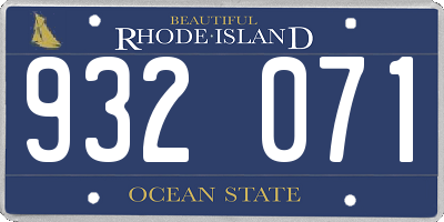 RI license plate 932071