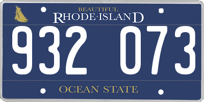 RI license plate 932073