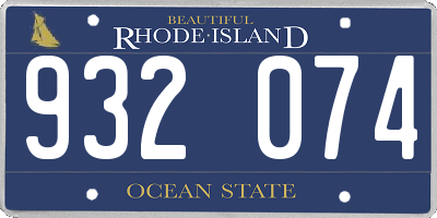 RI license plate 932074
