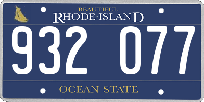 RI license plate 932077
