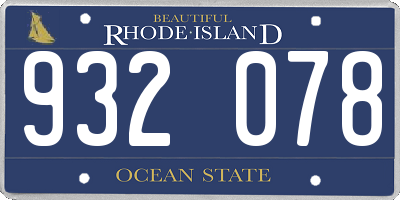 RI license plate 932078