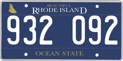 RI license plate 932092