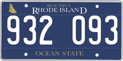 RI license plate 932093