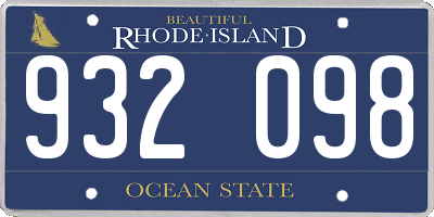 RI license plate 932098