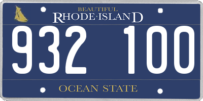 RI license plate 932100