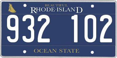 RI license plate 932102