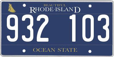 RI license plate 932103