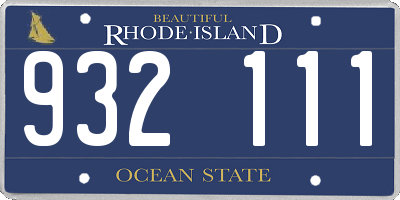 RI license plate 932111