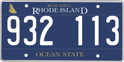 RI license plate 932113