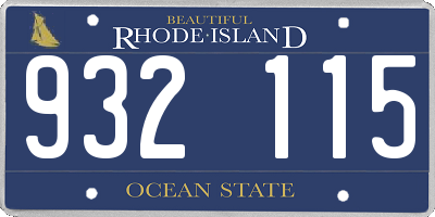 RI license plate 932115