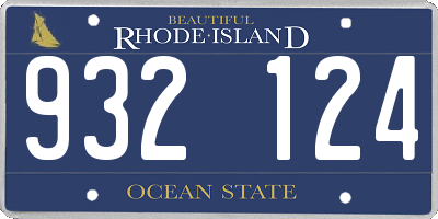 RI license plate 932124