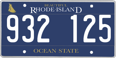RI license plate 932125