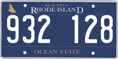 RI license plate 932128