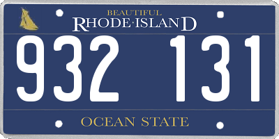 RI license plate 932131