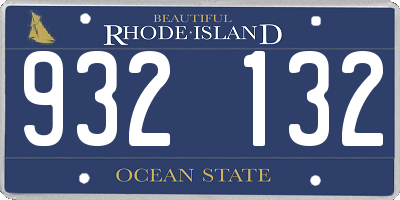 RI license plate 932132
