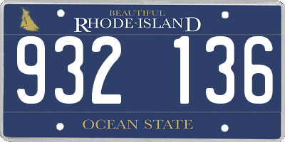 RI license plate 932136