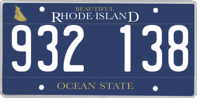 RI license plate 932138