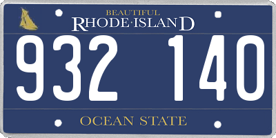 RI license plate 932140