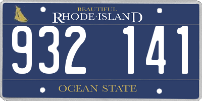 RI license plate 932141