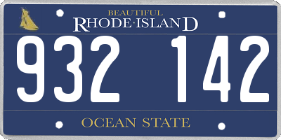 RI license plate 932142