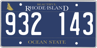 RI license plate 932143