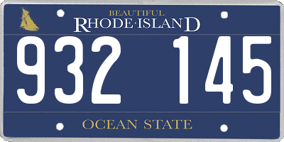 RI license plate 932145