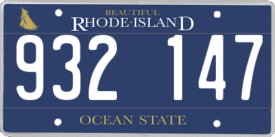 RI license plate 932147