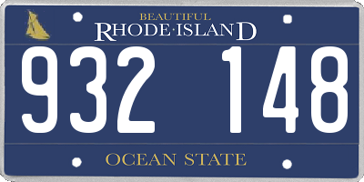 RI license plate 932148