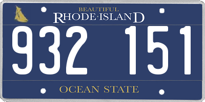 RI license plate 932151