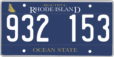 RI license plate 932153