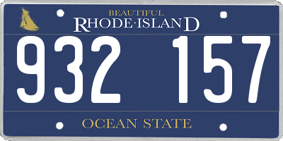 RI license plate 932157