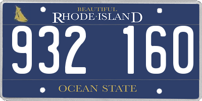 RI license plate 932160