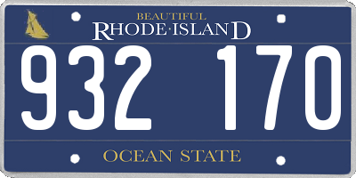RI license plate 932170