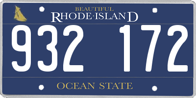 RI license plate 932172