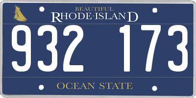 RI license plate 932173