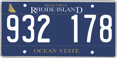 RI license plate 932178