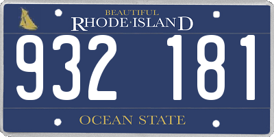 RI license plate 932181