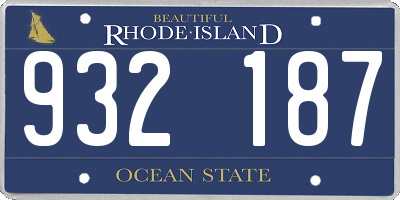 RI license plate 932187