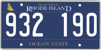 RI license plate 932190