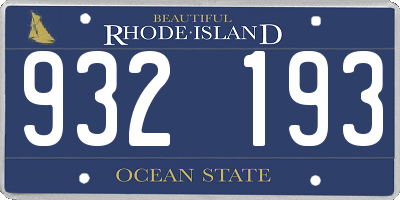 RI license plate 932193