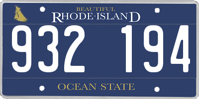 RI license plate 932194