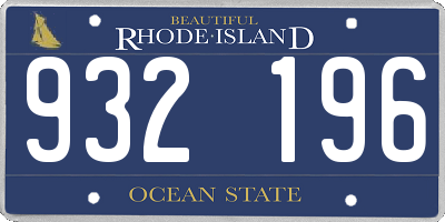 RI license plate 932196