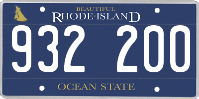 RI license plate 932200
