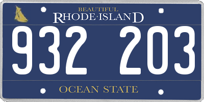 RI license plate 932203