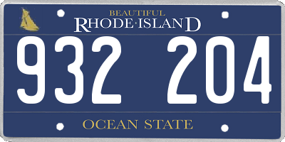 RI license plate 932204