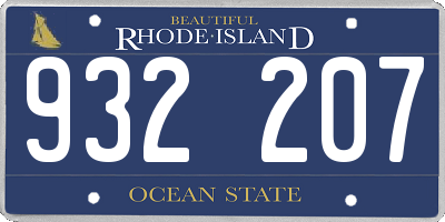 RI license plate 932207