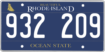 RI license plate 932209