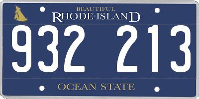RI license plate 932213