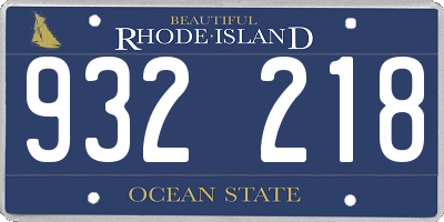 RI license plate 932218