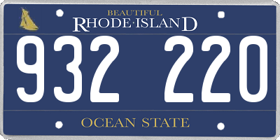 RI license plate 932220